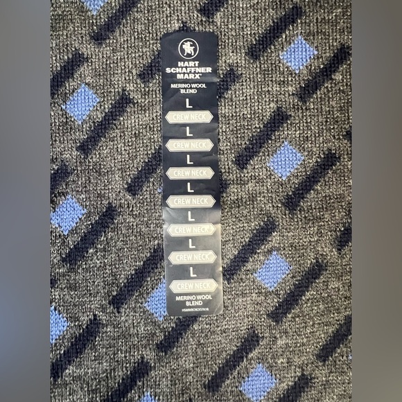 Hart Schaffner Marx Sweater Mens Large Merino Wool Blend Crewneck Pullover - Picture 3 of 9